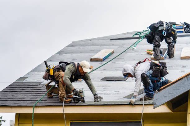 Professional Gutter Installation technician working in Simms, MT